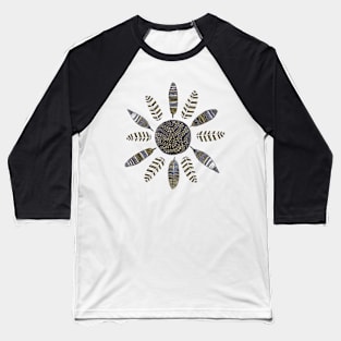 Feather Sun bohemian design Baseball T-Shirt